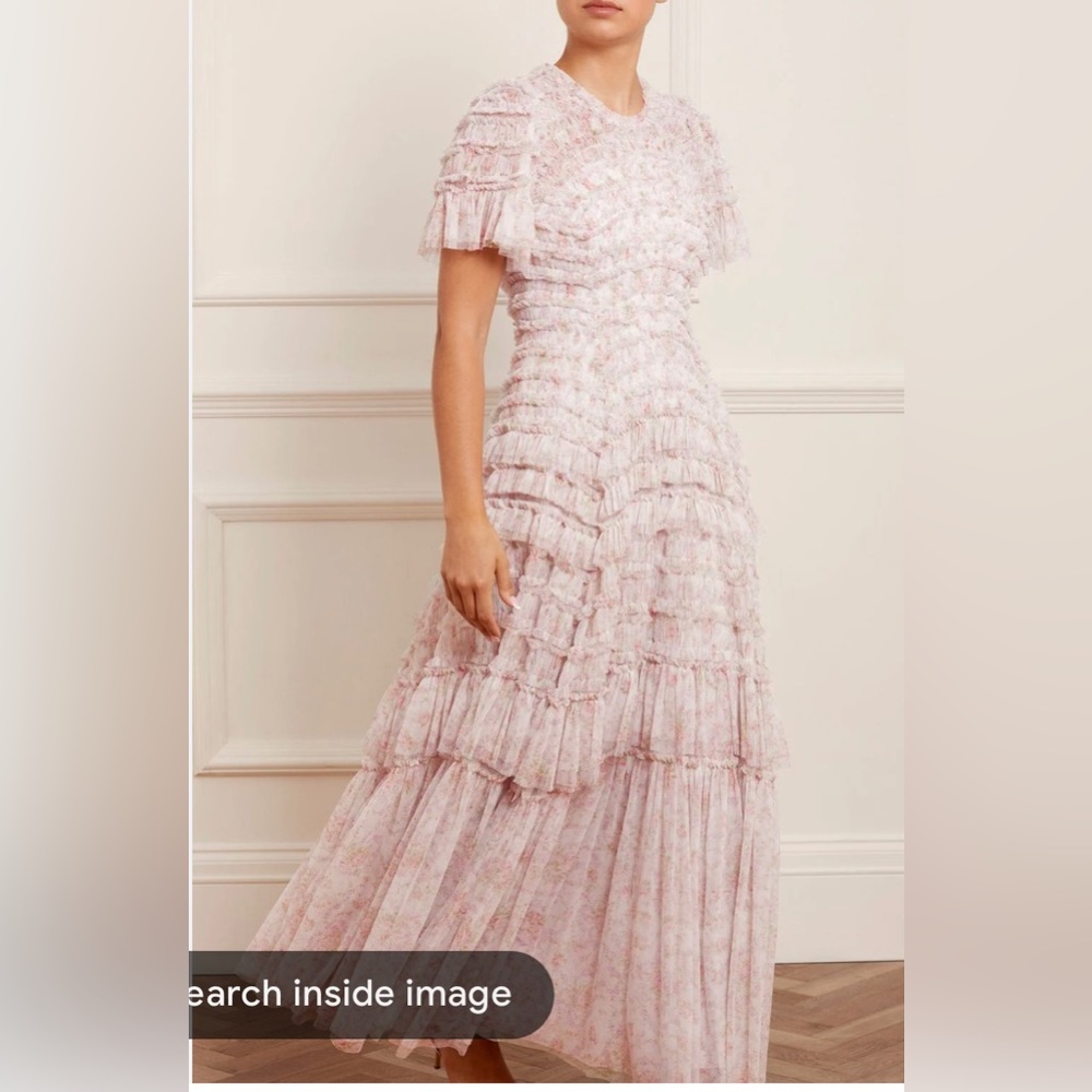 Needle and thread pink floral gown (vintage ditsy valentine gown).